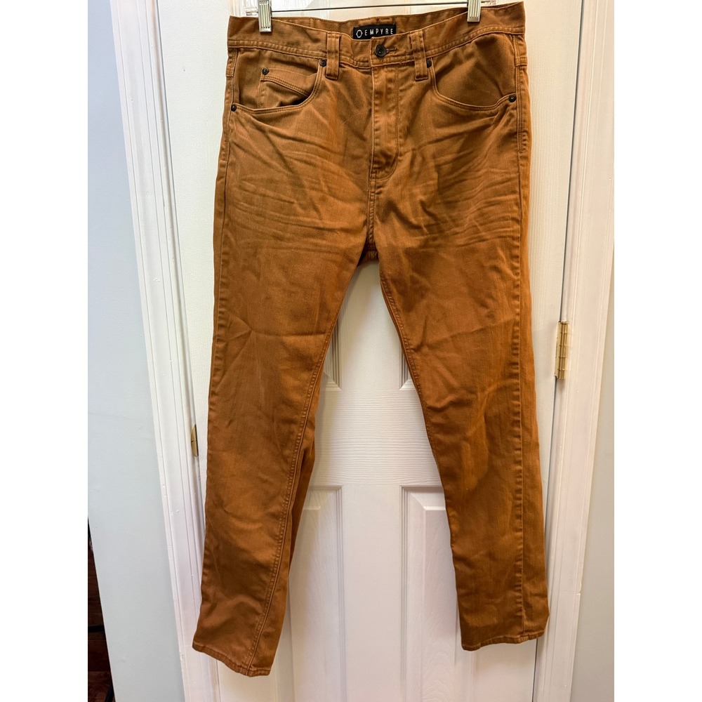 Empyre Verge Brown Slim Fit Twill Pants Mens 32 Tobacco Stretch Skate